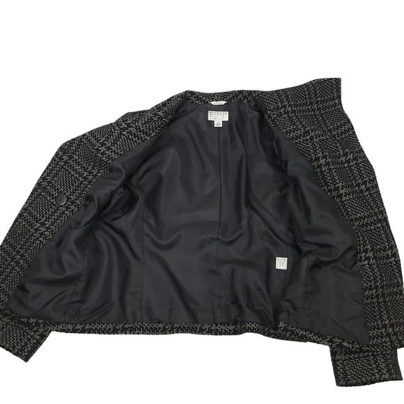 Talbots Collections Petites 3 Button Plaid Jacket Womens Size 14 Metallic Sheen - Picture 13 of 13